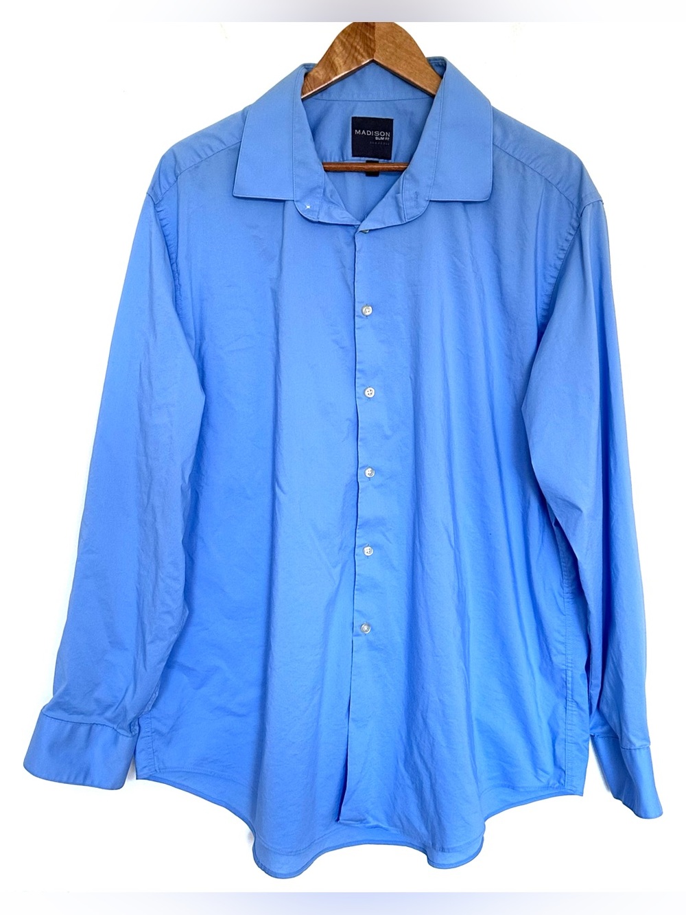 Madison Shirt Men’s 2XL Blue Button Up Long Sleeve Collared Top